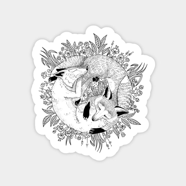 Fox synergy blackwork flash design Sticker by VEROfojt